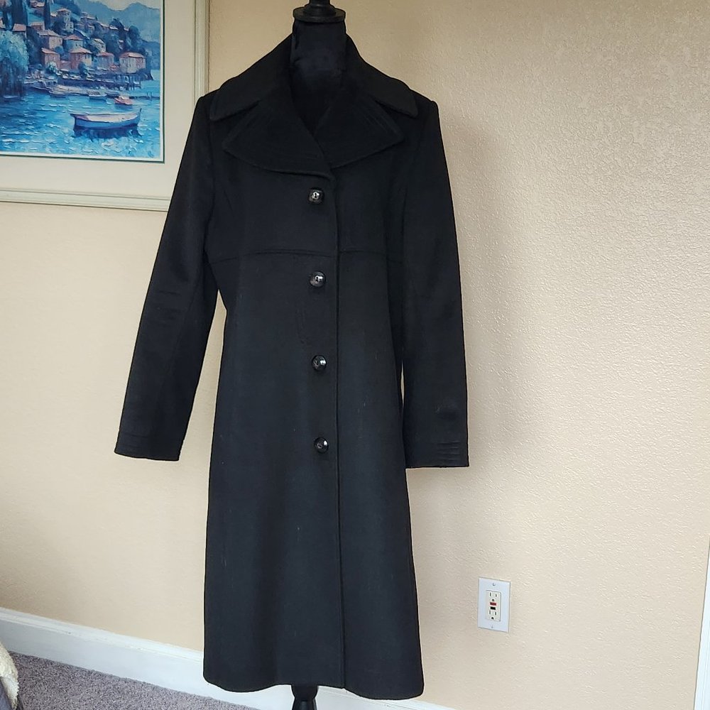 Wool Winter Coat - Women's Size 14 - Black